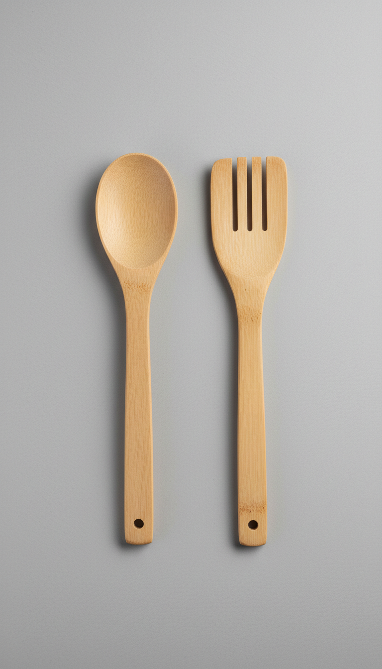 Bamboo Utensil Set with Holder